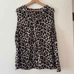Vince Camuto Animal Print Ruffle Blouse